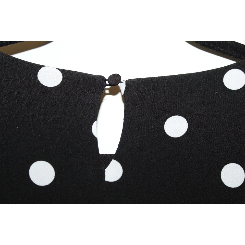 Lauren Ralph Lauren Polka Dot Sleeveless A Line Swing Dress Black Size 14 H14739 - Picture 7 of 10